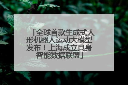全球首款生成式人形机器人运动大模型发布！上海成立具身智能数据联盟