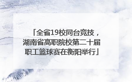 全省19校同台竞技，湖南省高职院校第二十届职工篮球赛在衡阳举行