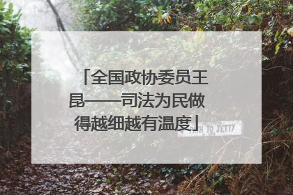 全国政协委员王昆——司法为民做得越细越有温度