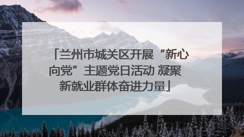 兰州市城关区开展“新心向党”主题党日活动 凝聚新就业群体奋进力量