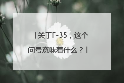 关于F-35，这个问号意味着什么？