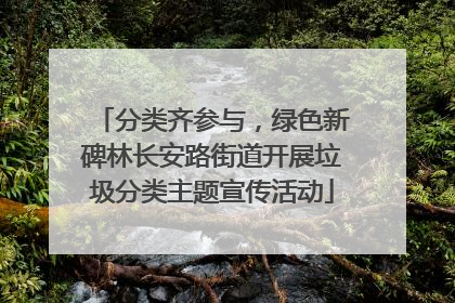 分类齐参与，绿色新碑林长安路街道开展垃圾分类主题宣传活动