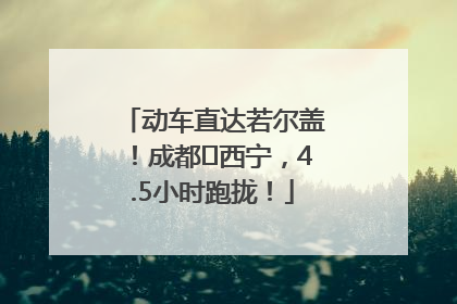动车直达若尔盖！成都⇄西宁，4.5小时跑拢！