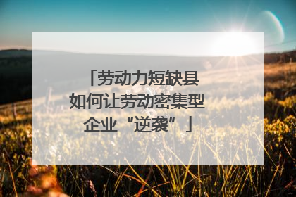 劳动力短缺县 如何让劳动密集型企业“逆袭”
