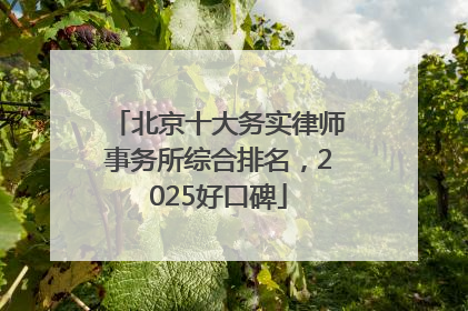 北京十大务实律师事务所综合排名，2025好口碑
