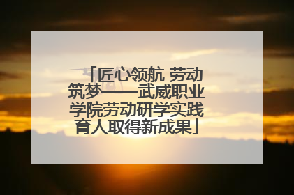 匠心领航 劳动筑梦——武威职业学院劳动研学实践育人取得新成果