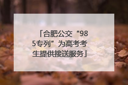 合肥公交“985专列”为高考考生提供接送服务