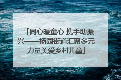 同心暖童心 携手助振兴——杨园街道汇聚多元力量关爱乡村儿童