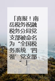 喜报！南岳税务祝融税务分局党支部被命名为“全国税务系统‘四强’党支部”