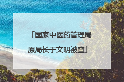 国家中医药管理局原局长于文明被查