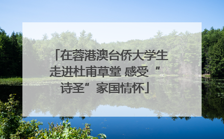 在蓉港澳台侨大学生走进杜甫草堂 感受“诗圣”家国情怀