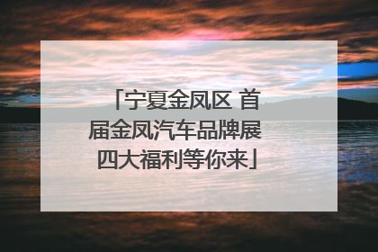 宁夏金凤区 首届金凤汽车品牌展四大福利等你来