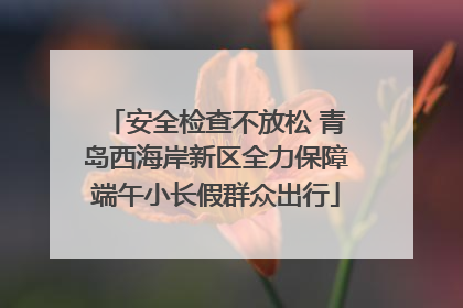 安全检查不放松 青岛西海岸新区全力保障端午小长假群众出行