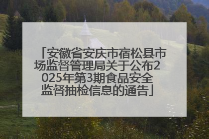 安徽省安庆市宿松县市场监督管理局关于公布2025年第3期食品安全监督抽检信息的通告