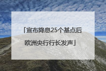 宣布降息25个基点后 欧洲央行行长发声