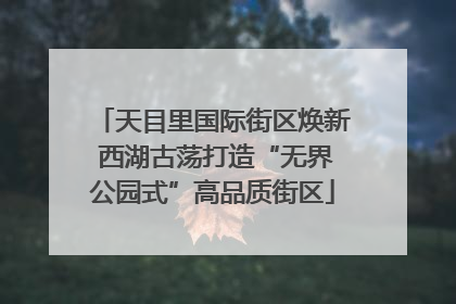 天目里国际街区焕新 西湖古荡打造“无界公园式”高品质街区