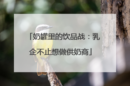奶罐里的饮品战：乳企不止想做供奶商