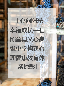 心向阳光 幸福成长—日照莒县文心高级中学构建心理健康教育体系掠影