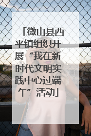 微山县西平镇组织开展“我在新时代文明实践中心过端午”活动