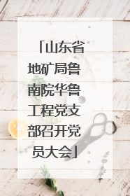 山东省地矿局鲁南院华鲁工程党支部召开党员大会