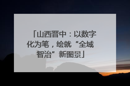 山西晋中：以数字化为笔，绘就“全域智治”新图景