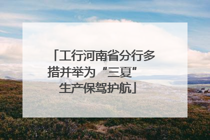 工行河南省分行多措并举为“三夏” 生产保驾护航