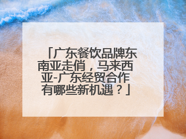 广东餐饮品牌东南亚走俏，马来西亚-广东经贸合作有哪些新机遇？