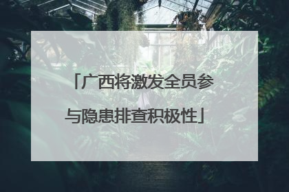广西将激发全员参与隐患排查积极性