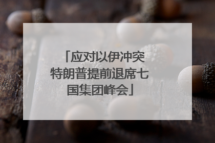 应对以伊冲突 特朗普提前退席七国集团峰会
