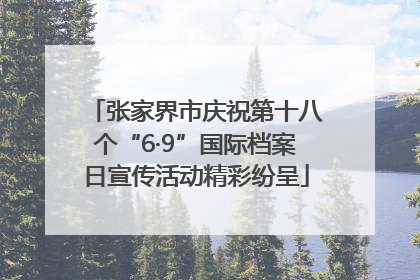 张家界市庆祝第十八个“6·9”国际档案日宣传活动精彩纷呈