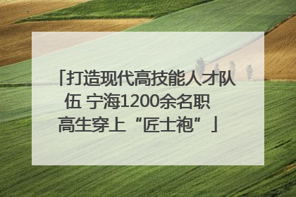 打造现代高技能人才队伍 宁海1200余名职高生穿上“匠士袍”