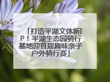 打造平湖文体新IP！平湖生态园骑行基地迎首届趣味亲子户外骑行赛