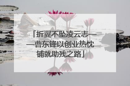 折翼不坠凌云志——曹东锋以创业热忱铺就助残之路