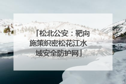 松北公安：靶向施策织密松花江水域安全防护网