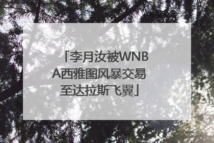 李月汝被WNBA西雅图风暴交易至达拉斯飞翼