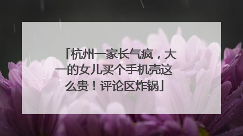 杭州一家长气疯，大一的女儿买个手机壳这么贵！评论区炸锅