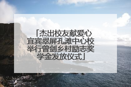 杰出校友献爱心 宜宾翠屏孔滩中心校举行曾剑乡村励志奖学金发放仪式