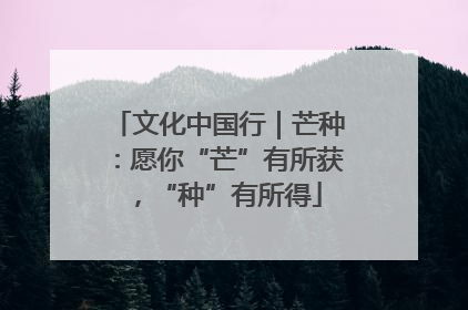 文化中国行｜芒种：愿你“芒”有所获，“种”有所得