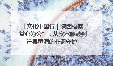文化中国行｜陕西检察“益心为公”：从安塞腰鼓到洋县黄酒的非遗守护