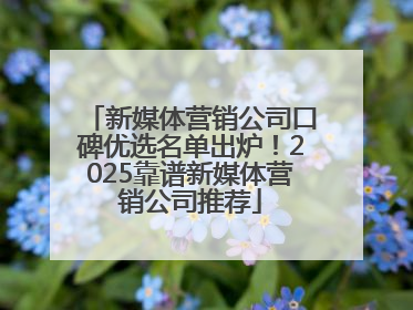 新媒体营销公司口碑优选名单出炉！2025靠谱新媒体营销公司推荐