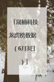 晟楠科技龙虎榜数据（6月3日）
