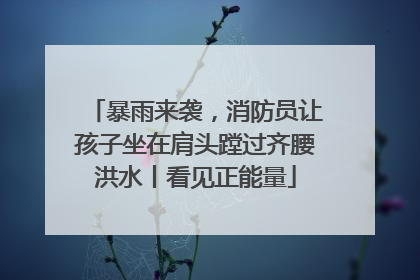 暴雨来袭，消防员让孩子坐在肩头蹚过齐腰洪水丨看见正能量
