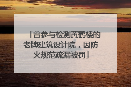 曾参与检测黄鹤楼的老牌建筑设计院，因防火规范疏漏被罚