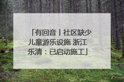 有回音丨社区缺少儿童游乐设施 浙江乐清：已启动施工