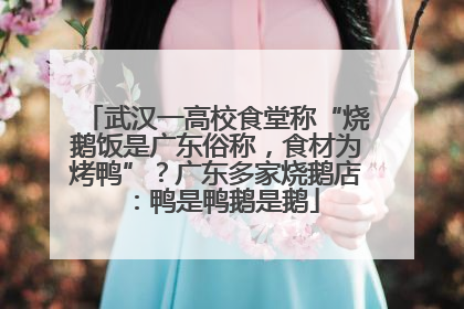武汉一高校食堂称“烧鹅饭是广东俗称，食材为烤鸭”？广东多家烧鹅店：鸭是鸭鹅是鹅
