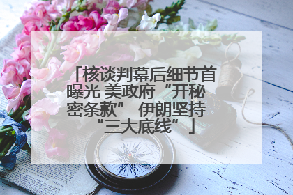核谈判幕后细节首曝光 美政府“开秘密条款” 伊朗坚持“三大底线”