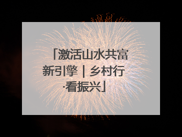 激活山水共富新引擎｜乡村行·看振兴