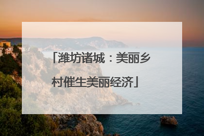 潍坊诸城：美丽乡村催生美丽经济
