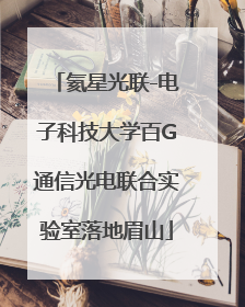 氦星光联-电子科技大学百G通信光电联合实验室落地眉山