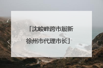 沈峻峰跨市履新徐州市代理市长